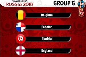 Group G on World Cup 2018: Belgium, Panama, Tunisia and England