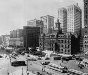 A historical image of Detroit, MI