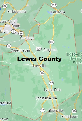 Lewis County on the map of New - Lewis 33