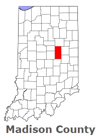 Madison County on the satellite map of Indiana 2024. Actual satellite