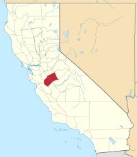 Merced County on the map of California - Merced 5