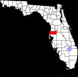 Pasco County on the map of Florida - Pasco 10 