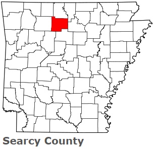 Searcy County on the map of Arkansas 2024. Cities, roads, borders and ...