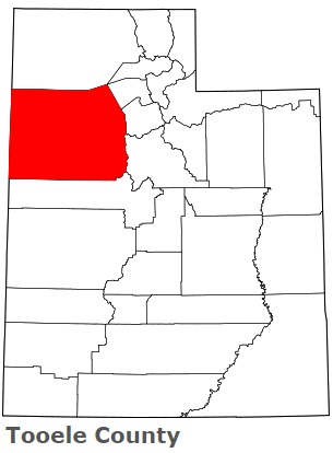 Tooele County on the map of Utah 2025. Cities, roads, borders and ...